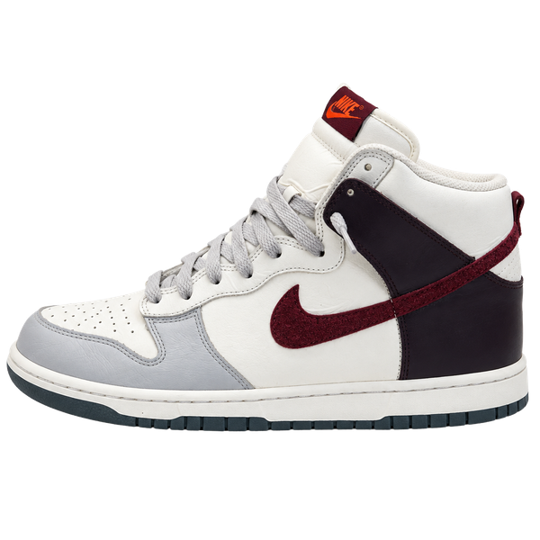 Nike Dunk High Gray Red Wine bBurgundy White Varsity Men's Size 10