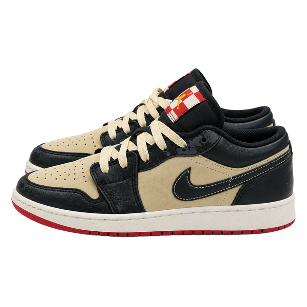 Nike Air Jordan 1 Low SE Pizza Black Beige Red (Size: 5y)