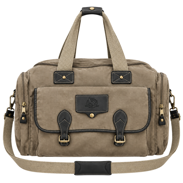 Eddie Bauer Ford Canvas Travel Duffle Bag Tan Brown