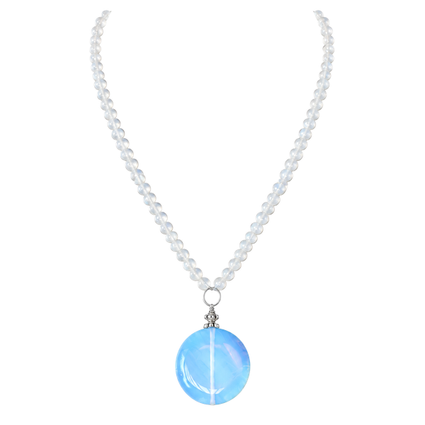 Nicky Butler Opalite Pendant Moonstone Beaded Adjustable Necklace Sterling Silver 925