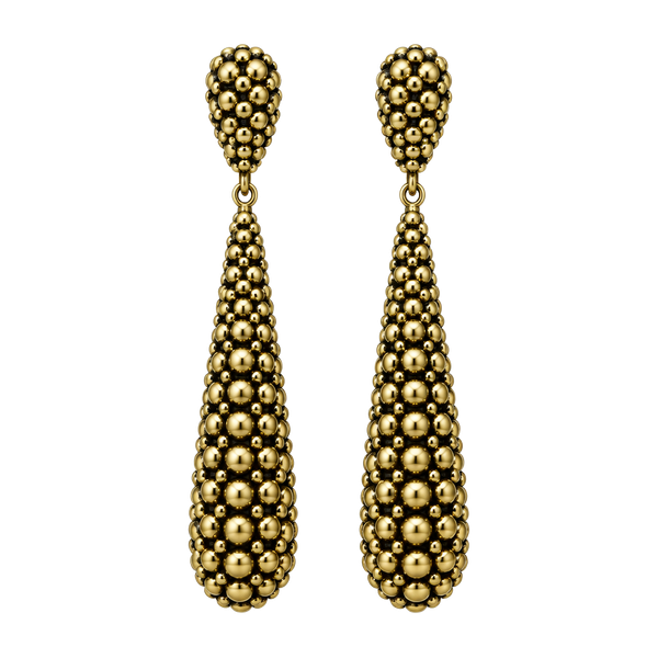 Liz Claiborne Gold Tone Textured Teardrop Dangle Earrings