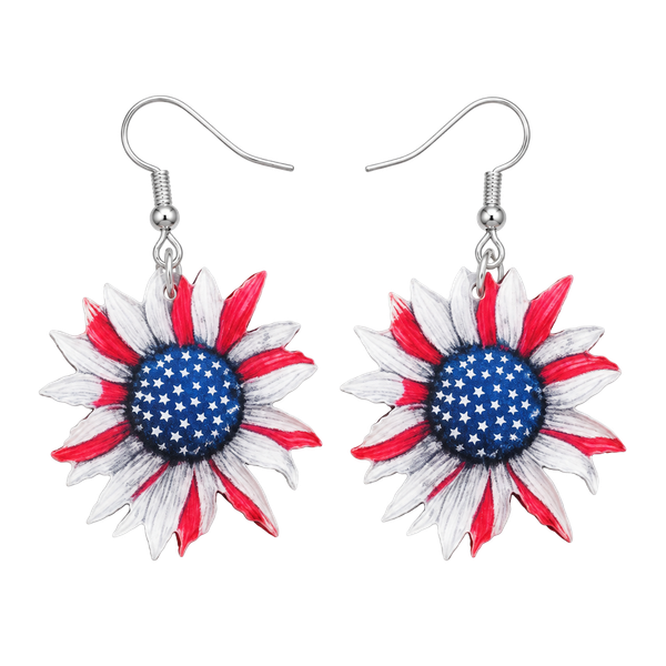 Patriotic Sunflower Earrings