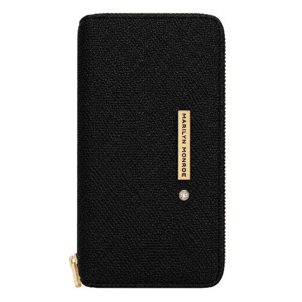 Marilyn Monroe Black Glitter Zip Around Wallet