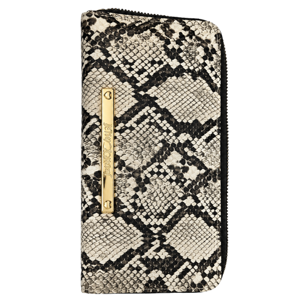 Betsey Johnson Snakeskin Print Wallet With Pink Bow