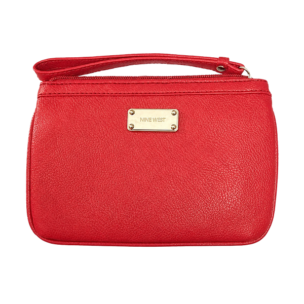 Nine West Red Wristlet Wallet Handbag Faux Leather