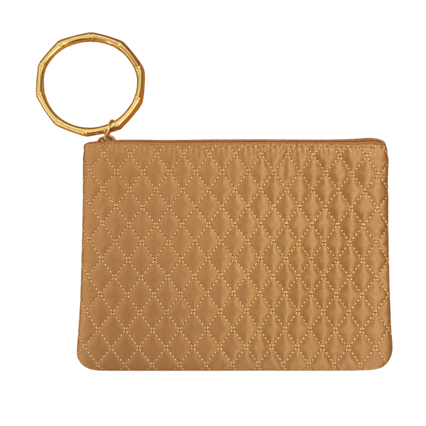 O-Venture Big O Caramel Quilted Bracelet Pouch