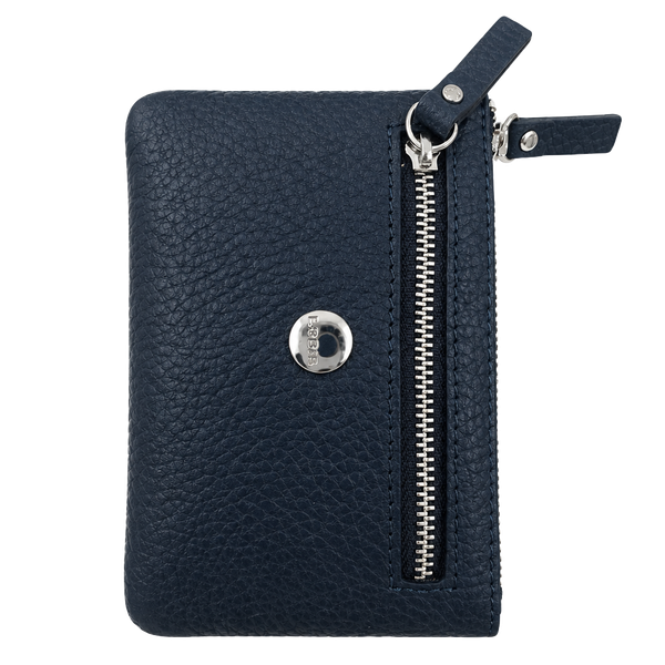 Lodis Black Pebbled Leather Zip Wallet Card Case