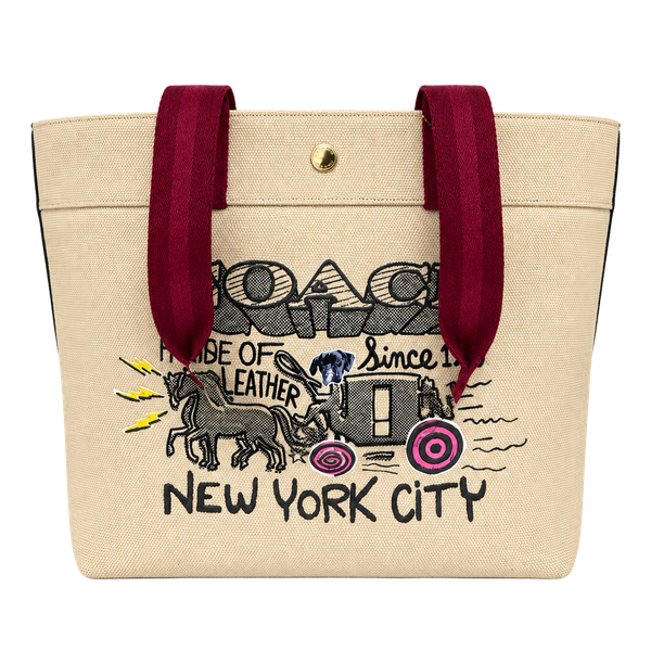 Coach Art School Canvas Tote Bag Natural Multi C5683 New with Tags