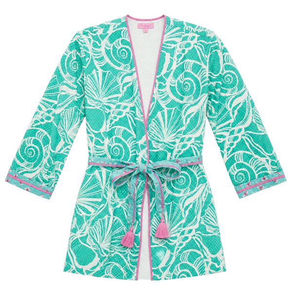 Lilly Pulitzer Clammies 'N' Jammies Terry Robe Size S