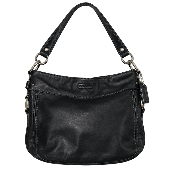 Coach Zoe Hobo Leather Shoulder Bag Black