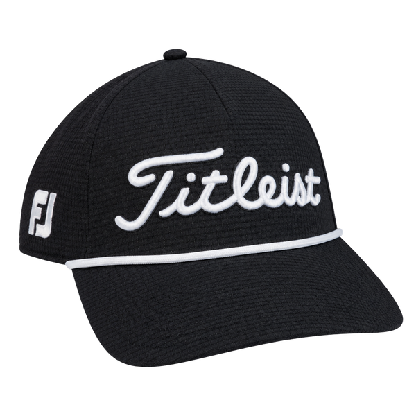 Titleist Tour Rope Golf Hat Black White Snapback Adjustable