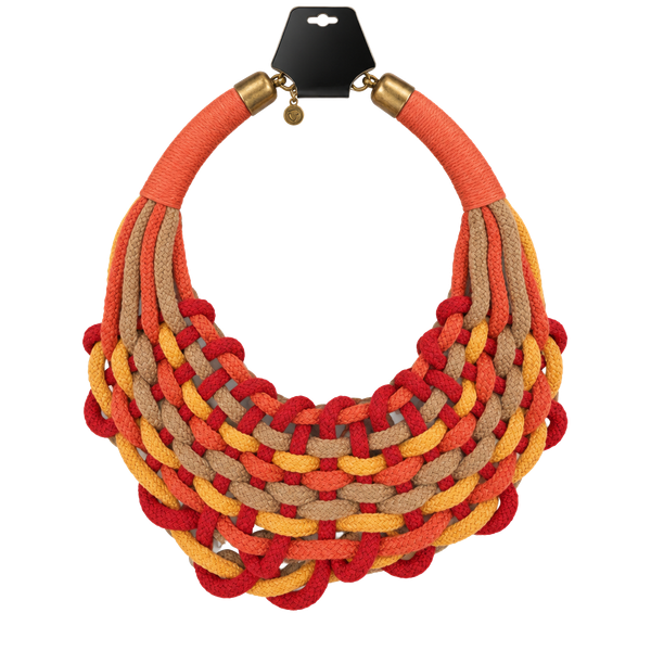 Unbranded Woven Rope Statement Necklace Fall Colors