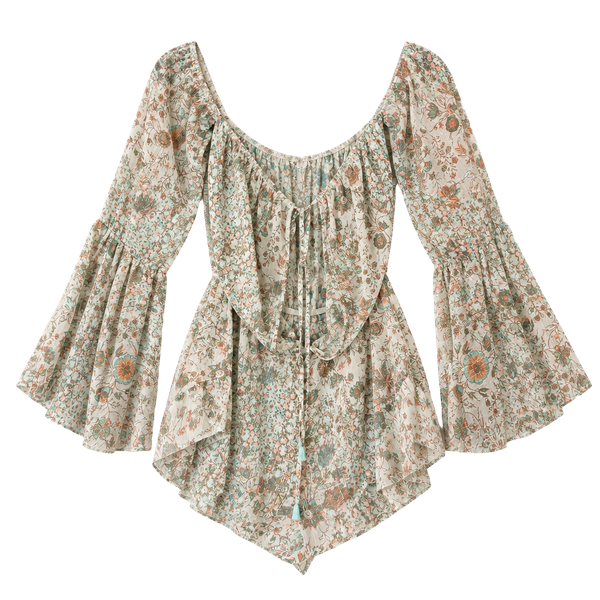 Victoria's Secret Romper Size XS Bell Sleeve Boho Y2KFestival Metallic Sheer 