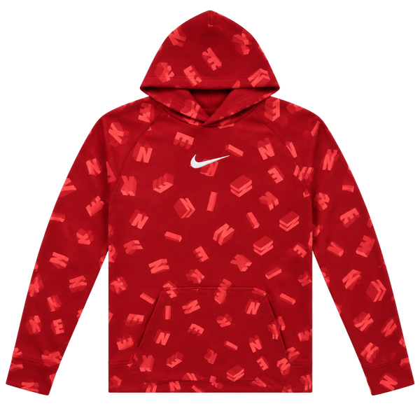 Nike Therma-FIT Child’s Printed Hoodie Size XL Red