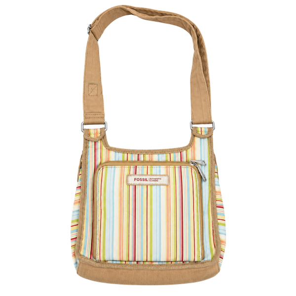 Fossil Multicolor Striped Canvas Crossbody Bag