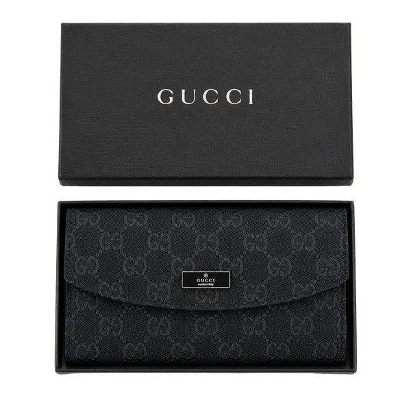 Gucci GG Monogram Canvas Continental Long Wallet Black