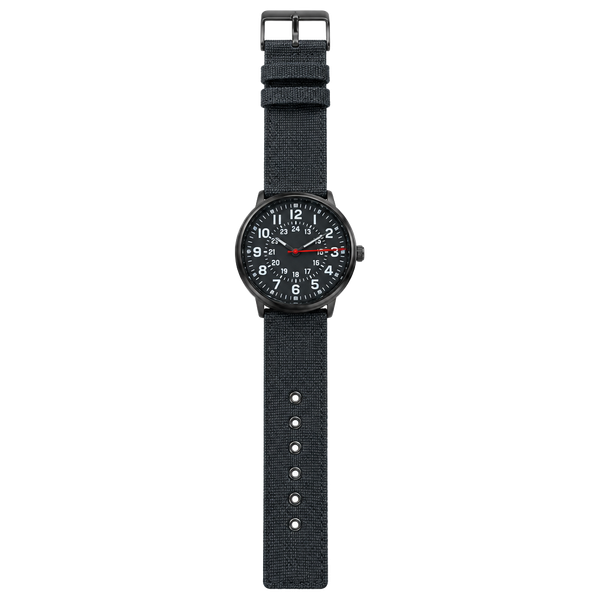 PAIDU Turntable Dial Quartz Watch Black Stainless Steel Mesh Band