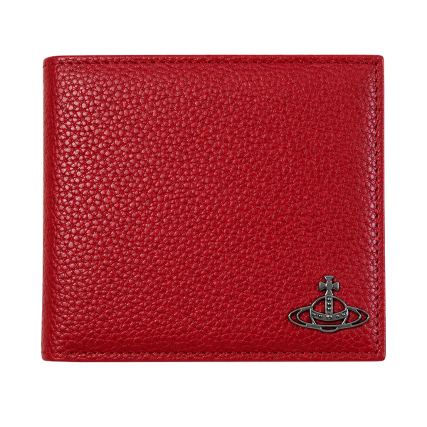 Vivienne Westwood Orb Plaque Bifold Wallet Red Leather