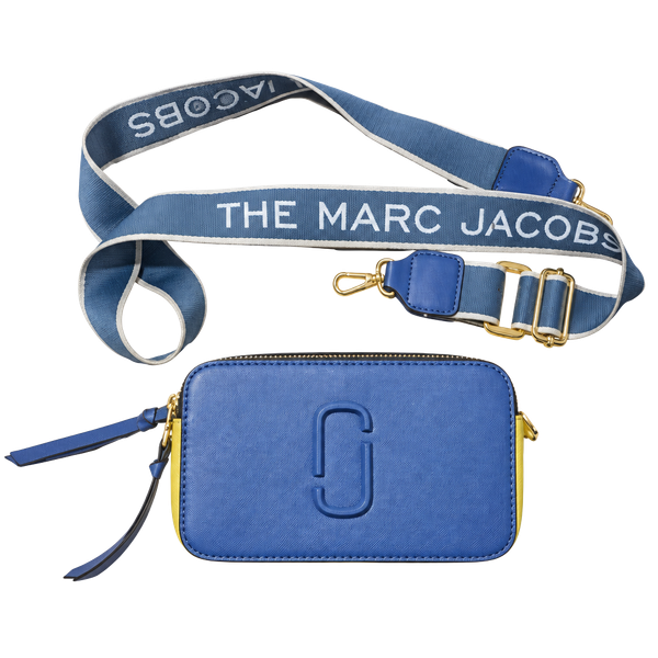 Marc Jacobs Snapshot Camera Bag Blue Yellow White Leather Crossbody