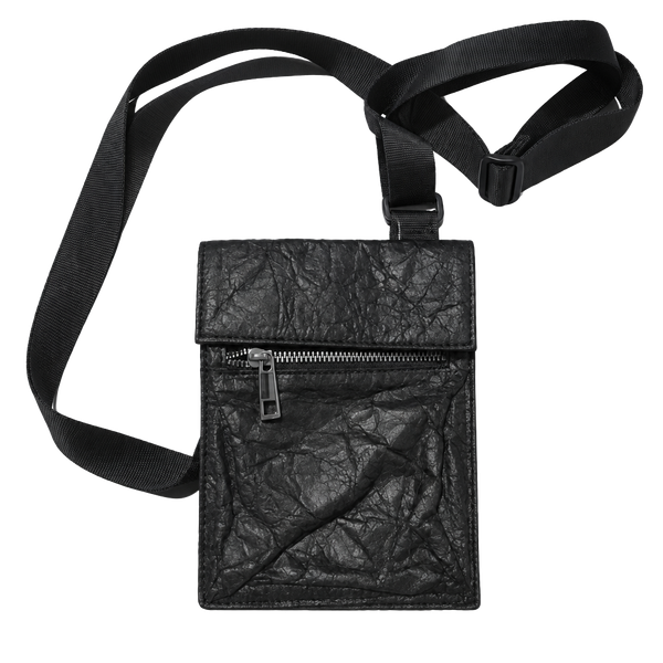 Zara Leather Black Crossbody Bag