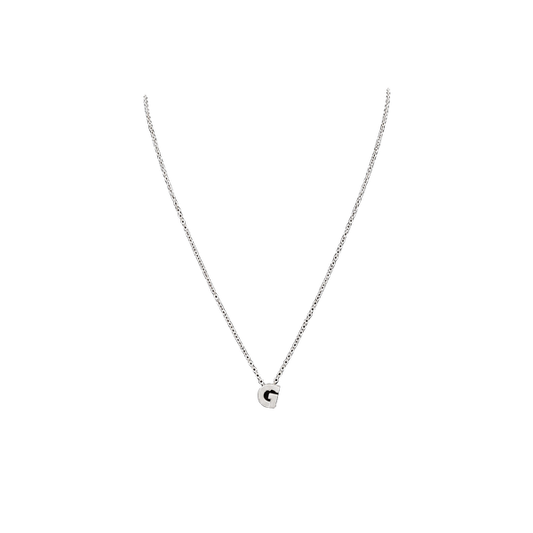 Melinda Maria G Initial Necklace Silver Plated Chain Pendant