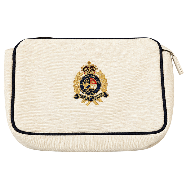 Ralph Lauren Canvas Crest Cosmetic Pouch