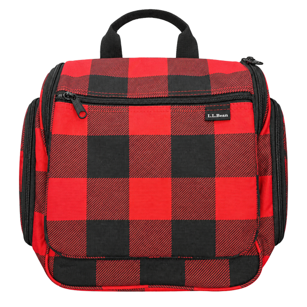 LL Bean Personal Organizer Toiletry Bag Red Buffalo Check