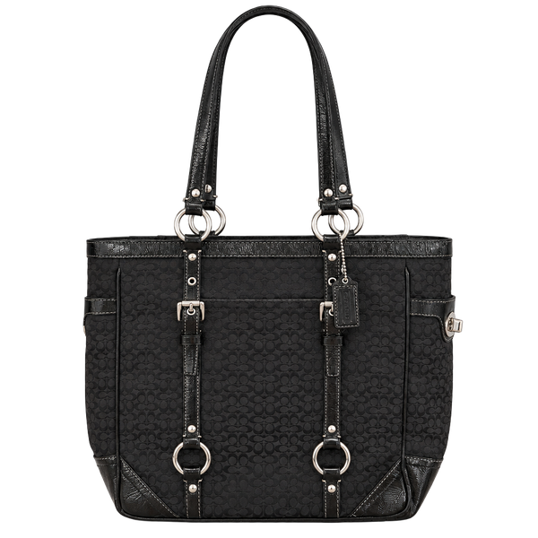 Coach Signature Gallery Jacquard Black Tote Purse Carryall