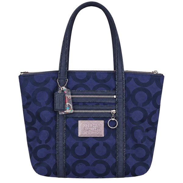 Coach Poppy Op Art Glam Tote Bag G0949- 13826  Blueberry BLUE 