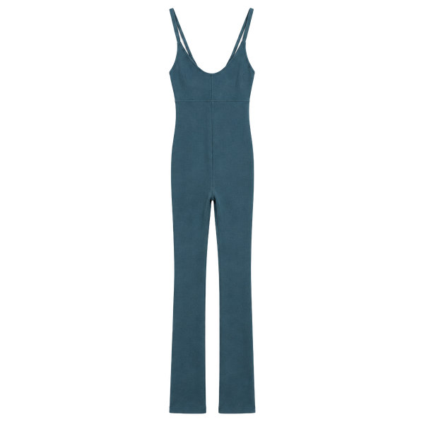 Le Ore Jumpsuit Size M Blue Backless Camisole Bodycon