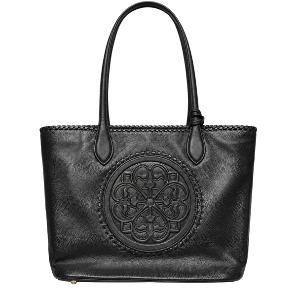 Brighton Ferrara Emilia Medallion Black Leather Tote