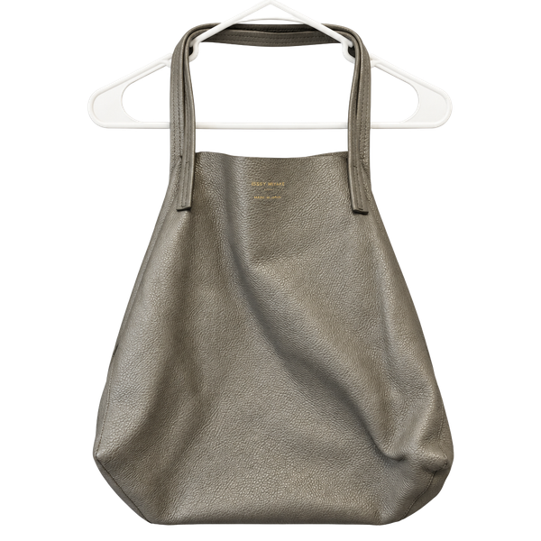 Kurt Geiger London Leather Tote Bag Grey Made In Italy I Am Leather