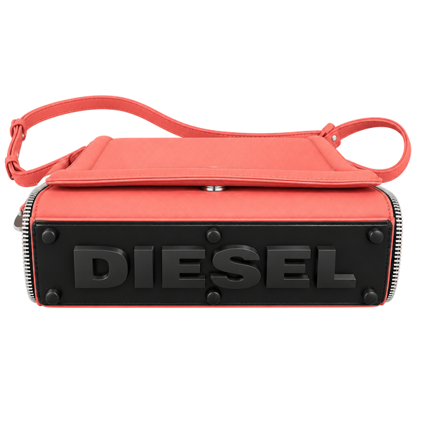 Diesel YBYS M Kendyzip Coral Leather Crossbody Y2K Style Logo Bag Rare