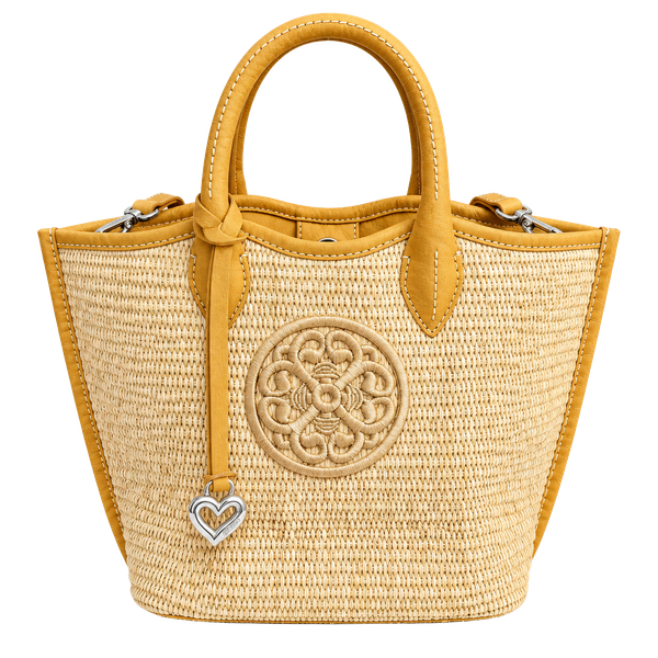 Brighton Biancca Medium Straw Tote Blonde NWT $395 Ferrara Palazzo H73914