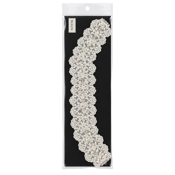 J0009 White Lace Beaded Choker Necklace