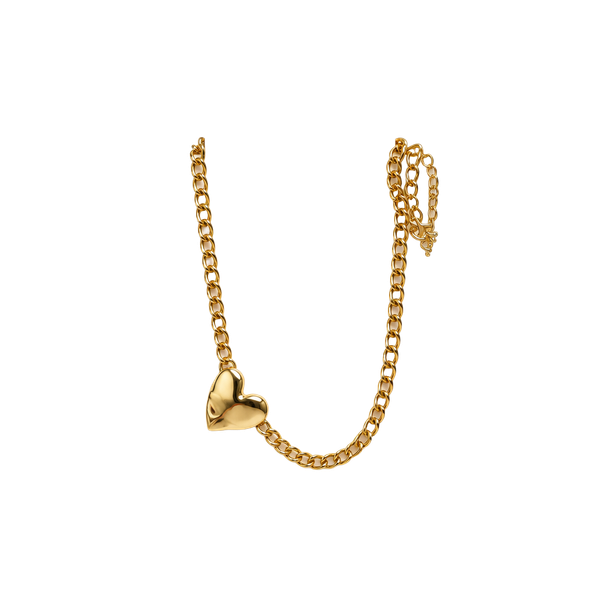 J0030 Todomoda Gold Heart Chain Necklace New