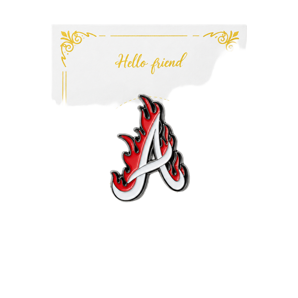 J0015 Atlanta Braves Flamin Logo Enamel Pin New