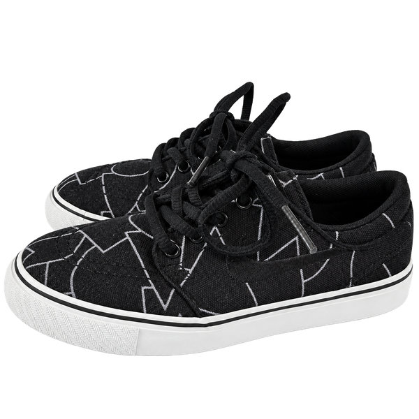Nike Sb Stefan Janoski Youth Shoes Black Geometric Canvas Skate Sneakers Size 11 Child Streetwear Grunge Alt Skatewear