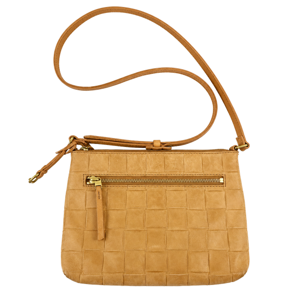 Fossil Fiona Woven Leather Crossbody Quiet Luxury Old Money Minimalist Heritage Preppy