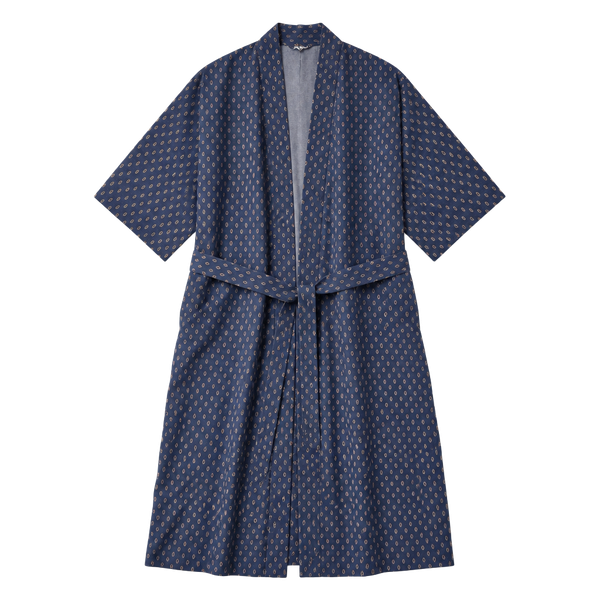 Christian Dior Monsieur Robe One Size Blue Geometric Print Lightweight