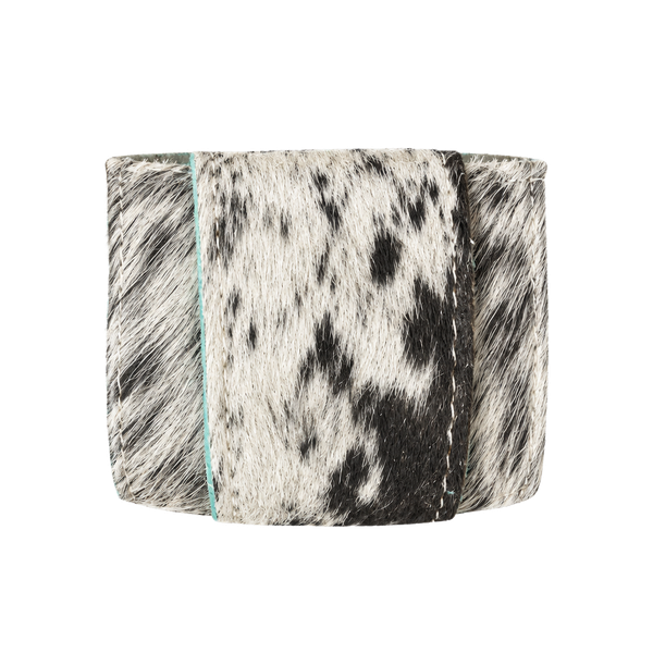 Hair on Hide Wrap Around Leather Cuff Bracelet, Brindle Cowhide, Western Jewelry