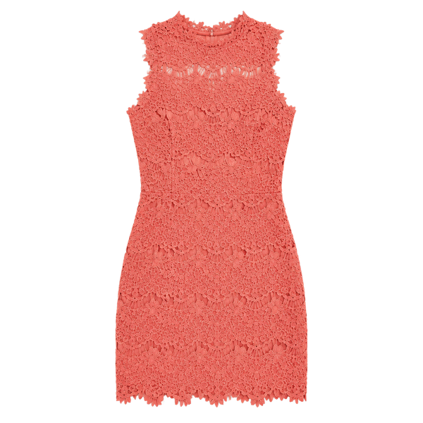 NWT Free People Womens Daydream OB518214 Mini Dress Coral Orange Lacey Crochet