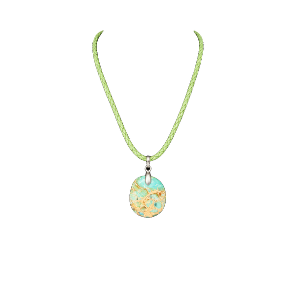 Unbranded Handcrafted Natural Green Gemstone Pendant Necklace