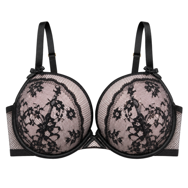 Victoria's Secret Bra Sexy Black Lace Lightly Padded Underwire Demi Size 34DD