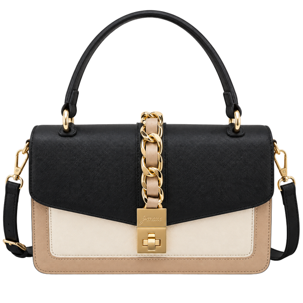 ALDO Black Tan Cream Colorblock Chain Crossbody Bag