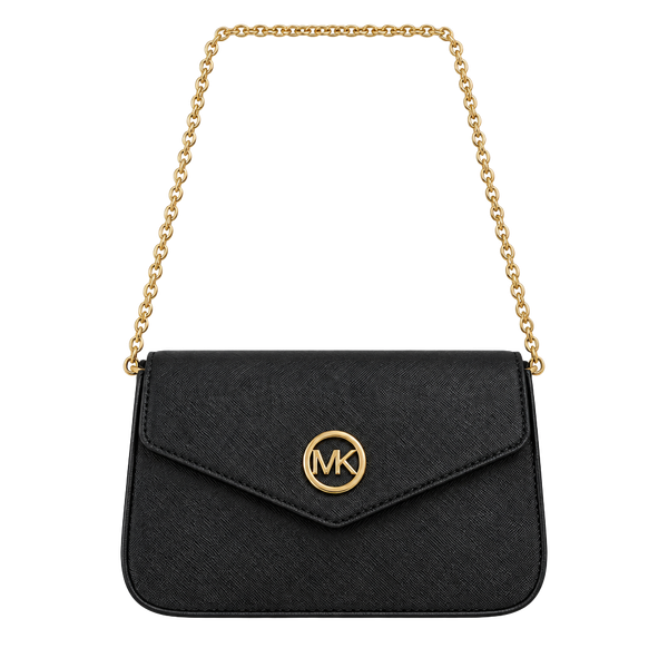 Marilyn Monroe Black Crossbody Handbag Gold Chain Saffiano
