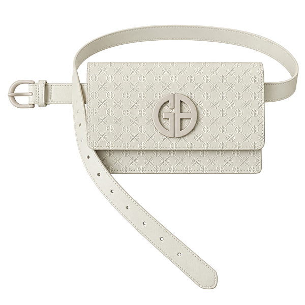 Giani Bernini Belt Bag Size XL Beige Monogram Logo