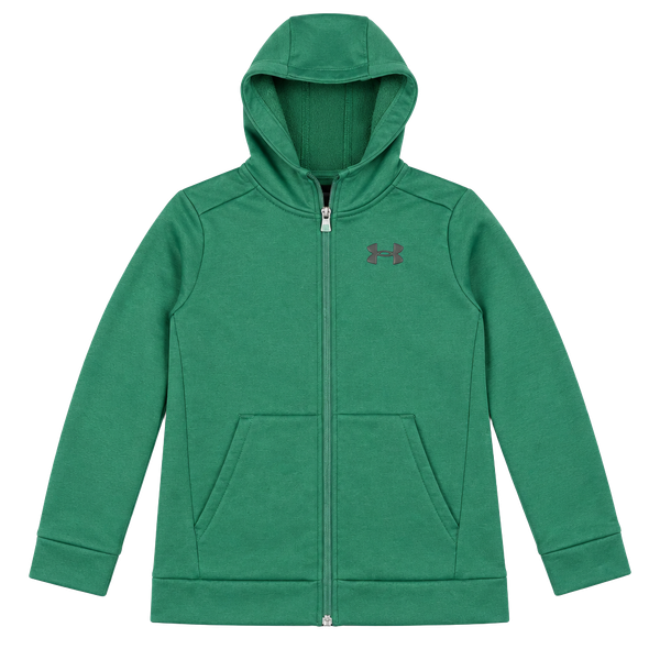 Kids Under Armour Fleece Full Zip Hoodie YMD Green Youth Medium # 93