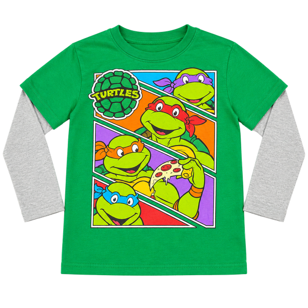 Kids Teenage Mutant Ninja Turtles Long Sleeve Graphic T-Shirt Green Size 5T #80