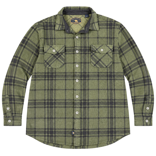 Men’s Freedom Foundry Plaid Fleece Size XL Green Button Up Flannel Jacket#144